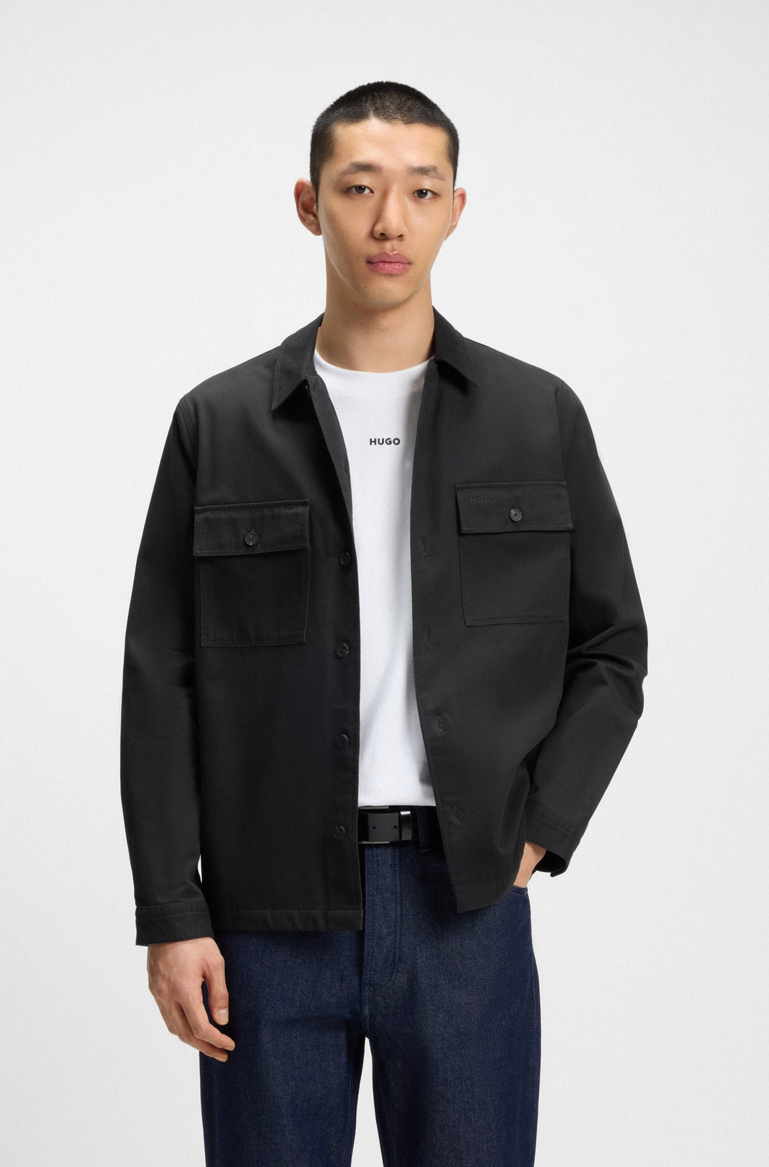 HUGO Casual Shirts Oversized Fit - EPOLDO 50545383- Concorde Fashion#color_black-001