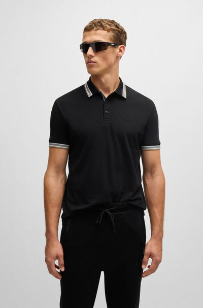 BOSS Regular Fit Polos in cotton - PADDY 10241663 01-50469055- Concorde Fashion#color_charcoal-015