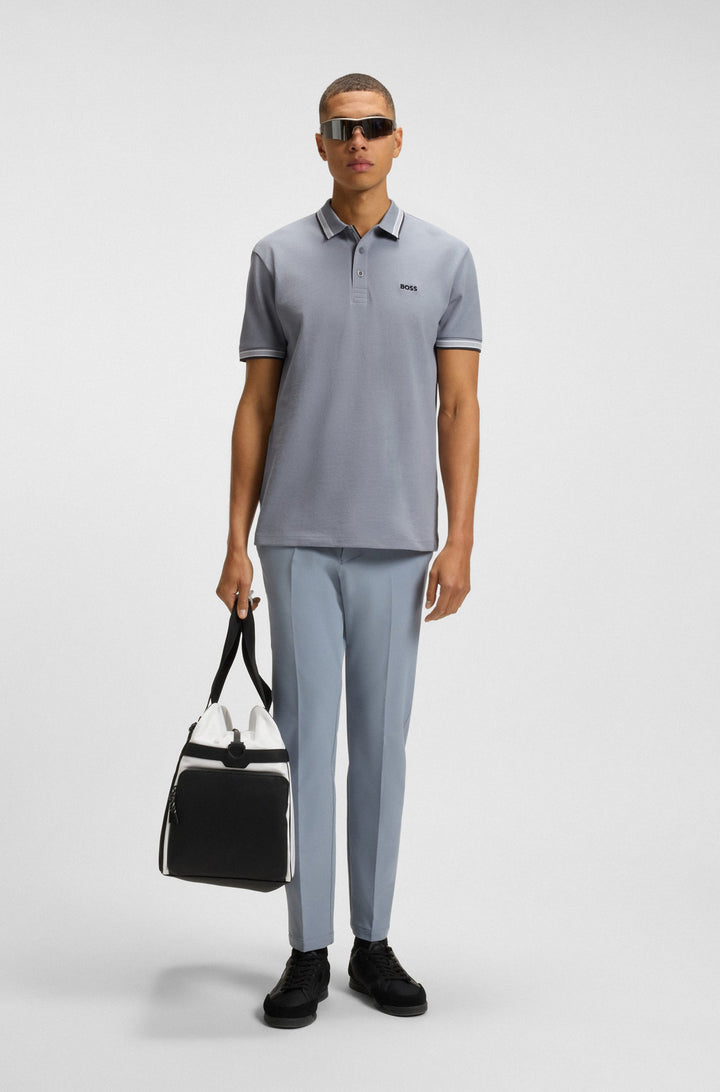 BOSS Regular Fit Polos in cotton - PADDY 10241663 01-50469055- Concorde Fashion#color_grey-026