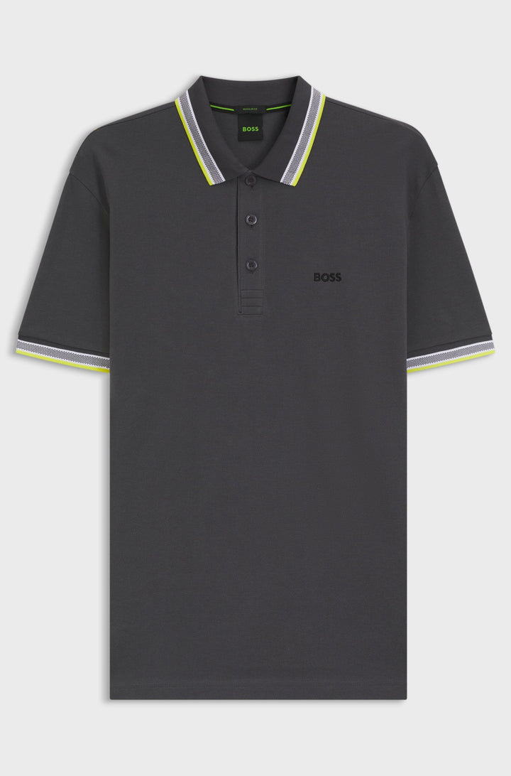 BOSS Regular Fit Polos in cotton - PADDY 10241663 01-50469055- Concorde Fashion#color_grey-029