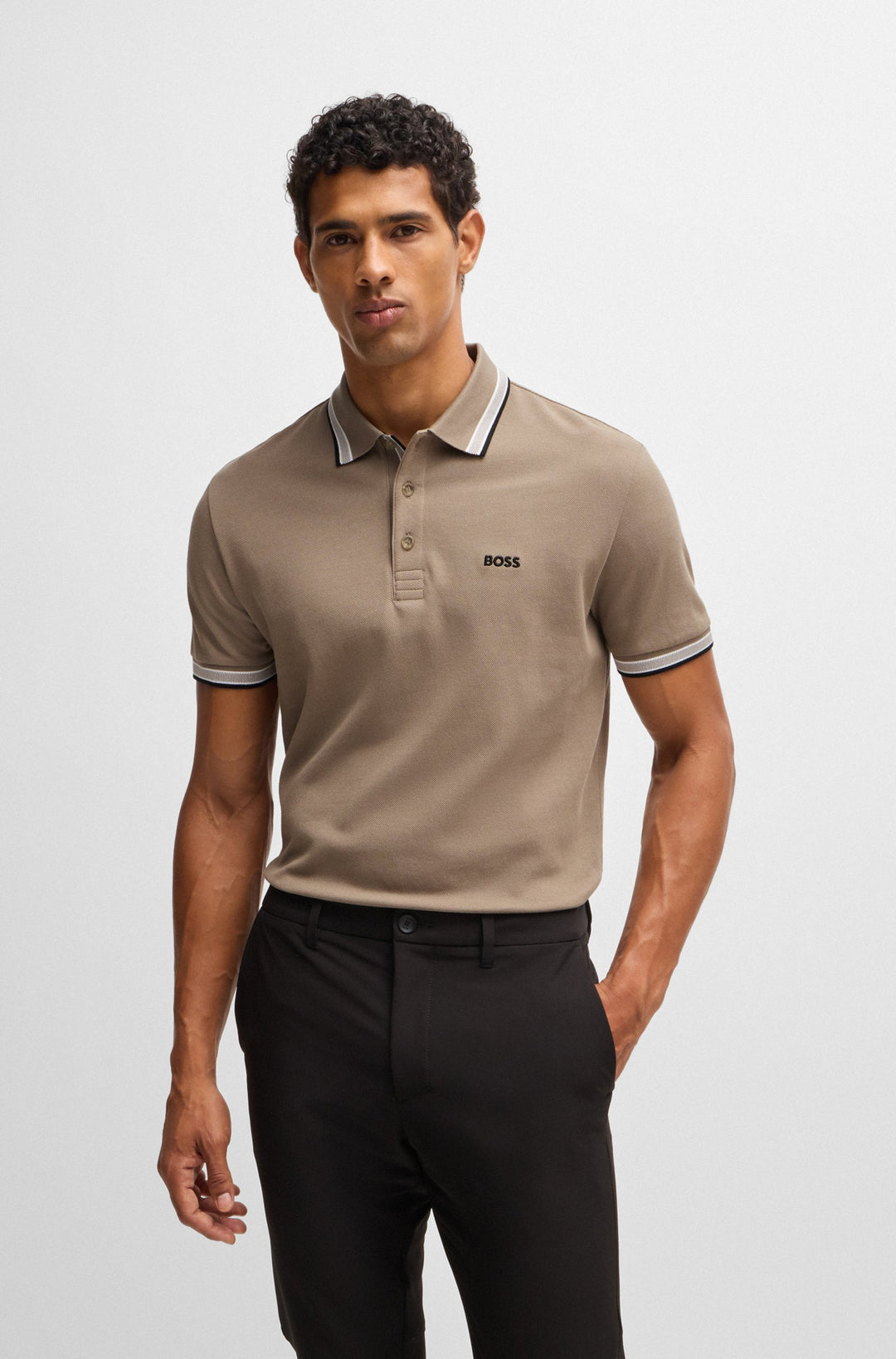 BOSS Regular Fit Polos in cotton - PADDY 10241663 01-50469055- Concorde Fashion#color_green-336