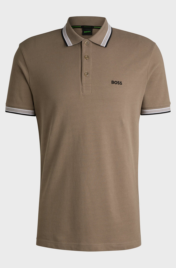 BOSS Regular Fit Polos in cotton - PADDY 10241663 01-50469055- Concorde Fashion#color_green-336