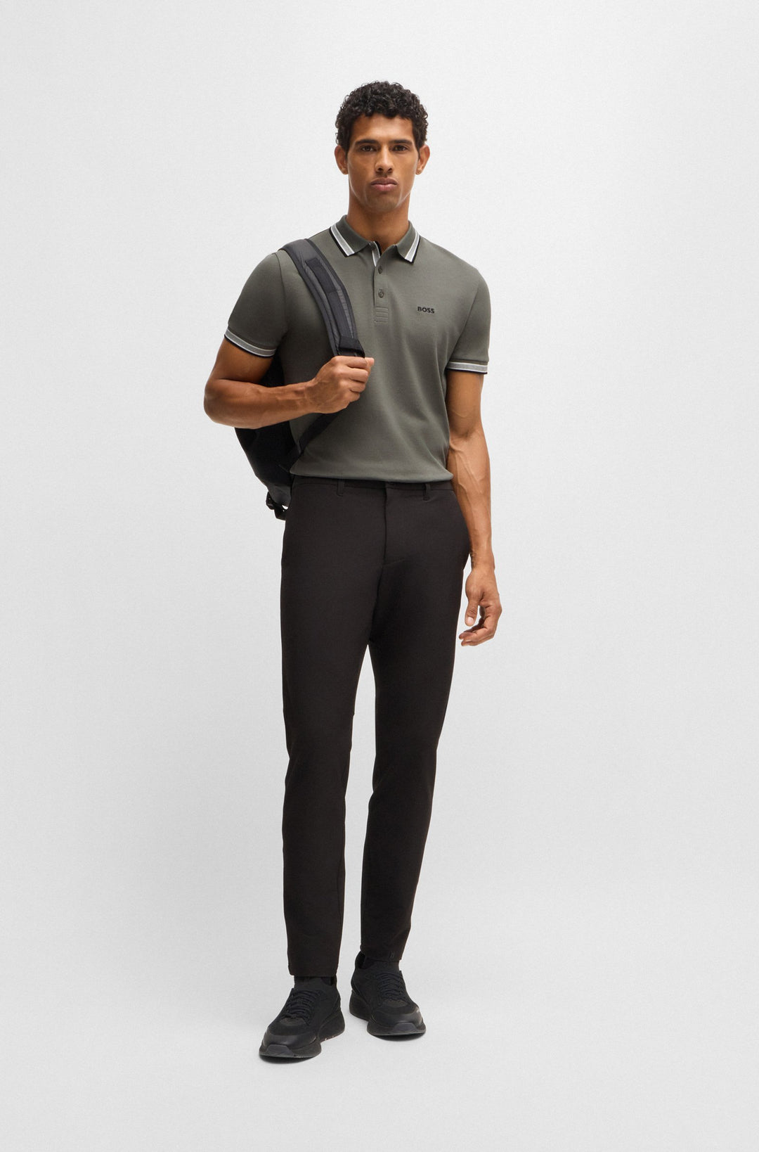 BOSS Regular Fit Polos in cotton - PADDY 10241663 01-50469055- Concorde Fashion#color_grey-054