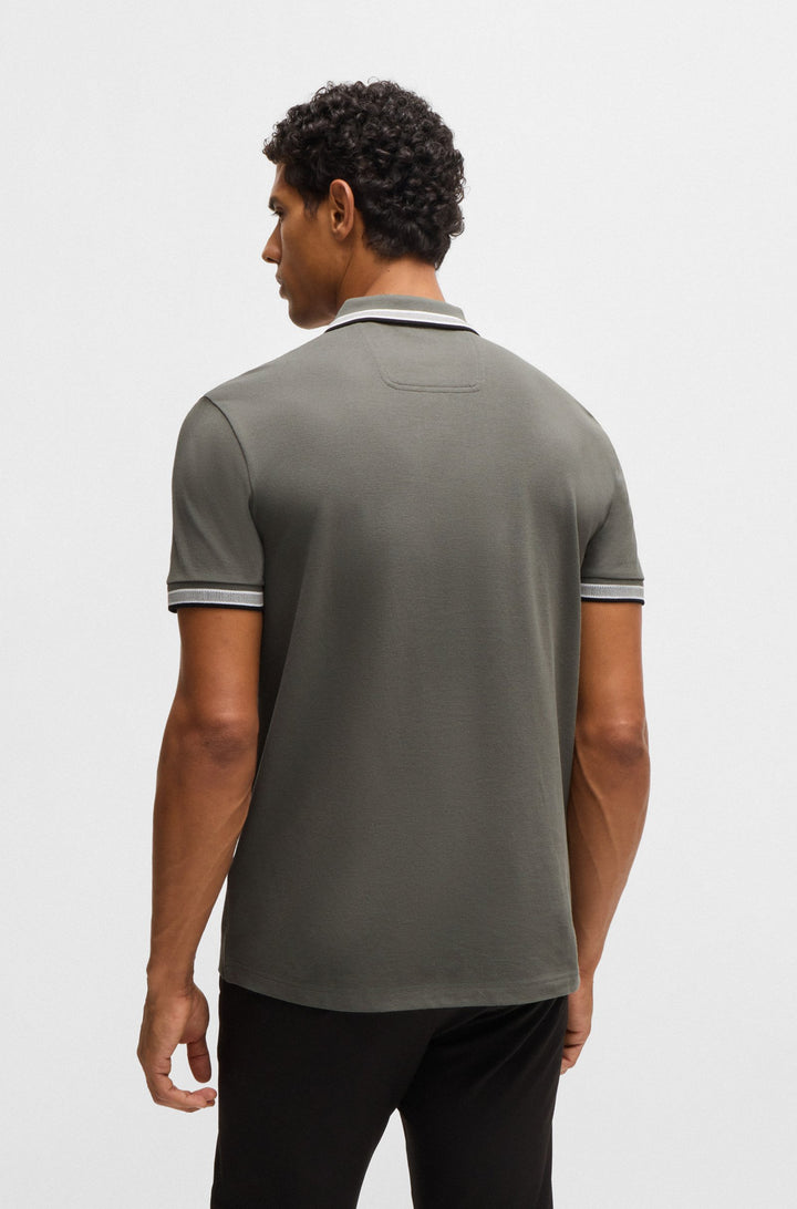BOSS Regular Fit Polos in cotton - PADDY 10241663 01-50469055- Concorde Fashion#color_grey-054