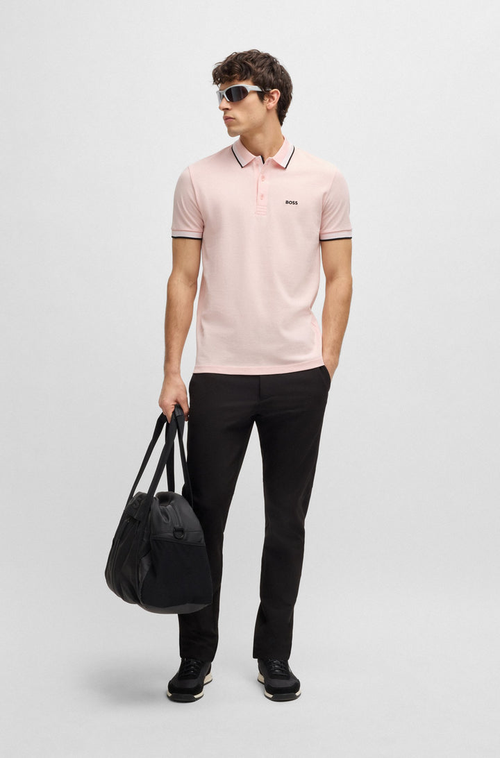 BOSS Regular Fit Polos in cotton - PADDY 10241663 01-50469055- Concorde Fashion#color_pink-689