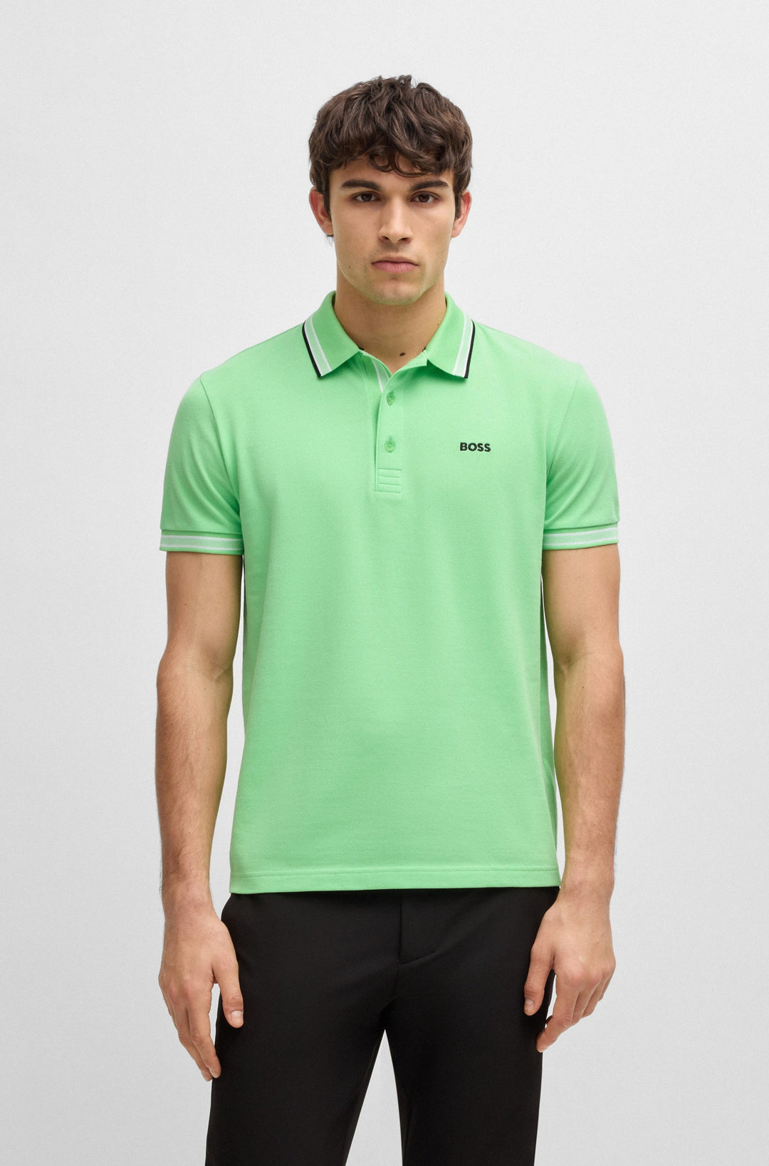 BOSS Regular Fit Polos in cotton - PADDY 10241663 01-50469055- Concorde Fashion#color_green-319