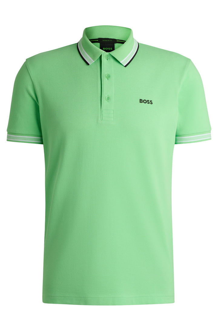 BOSS Regular Fit Polos in cotton - PADDY 10241663 01-50469055- Concorde Fashion#color_green-319