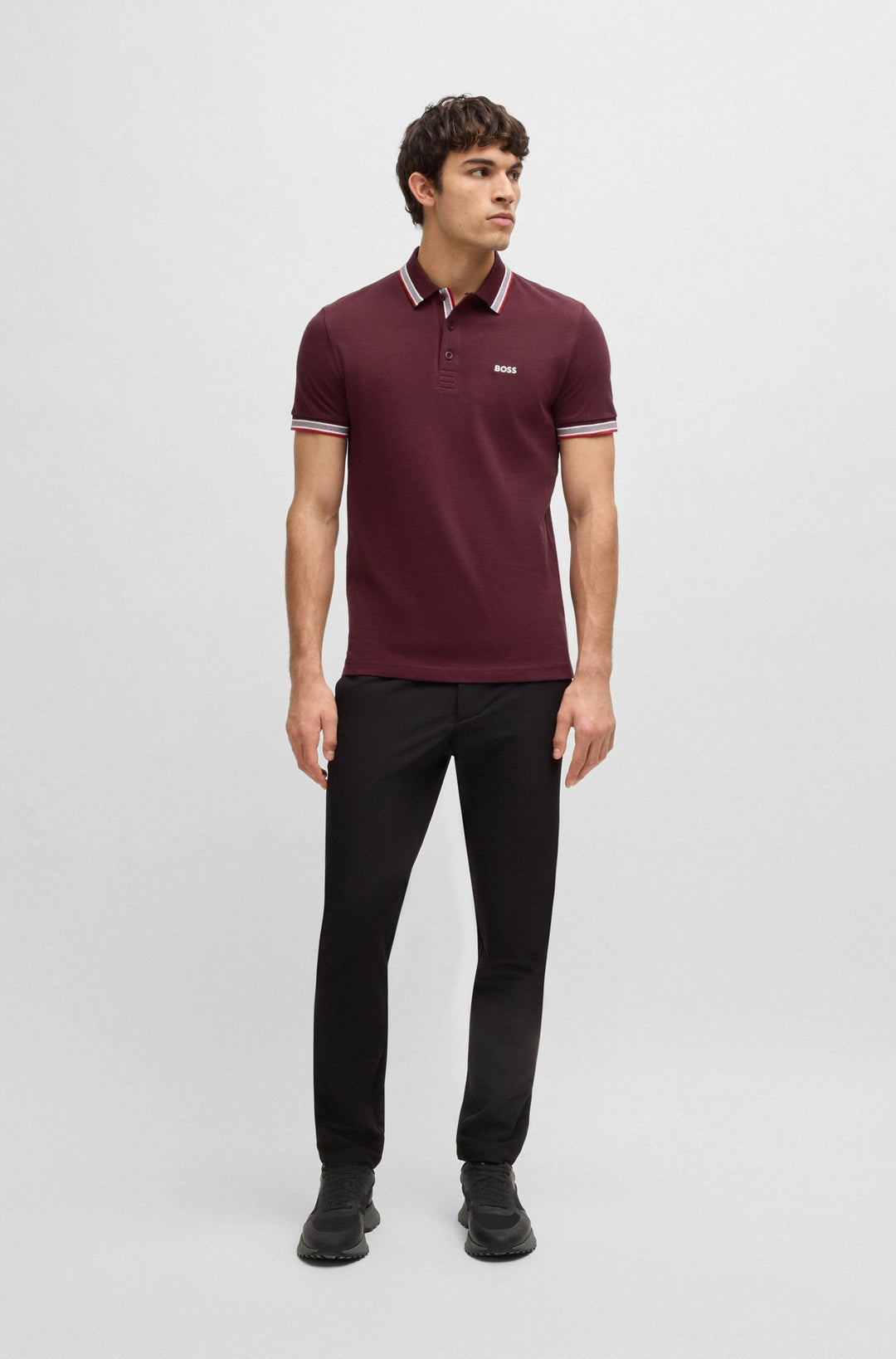 BOSS Regular Fit Polos in cotton - PADDY 10241663 01-50469055- Concorde Fashion#color_red-614