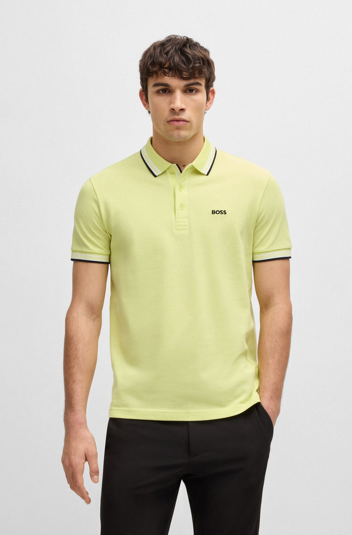 BOSS Regular Fit Polos in cotton - PADDY 10241663 01-50469055- Concorde Fashion#color_yellow-723