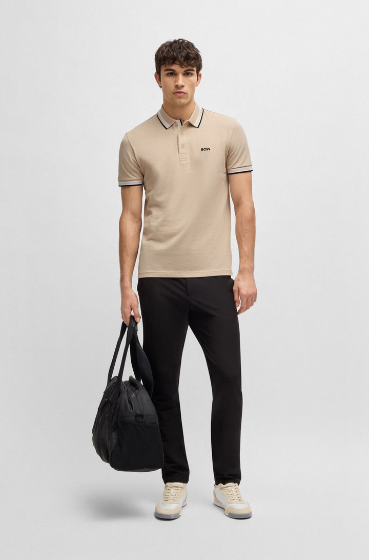 BOSS Regular Fit Polos in cotton - PADDY 10241663 01-50469055- Concorde Fashion#color_beige-284