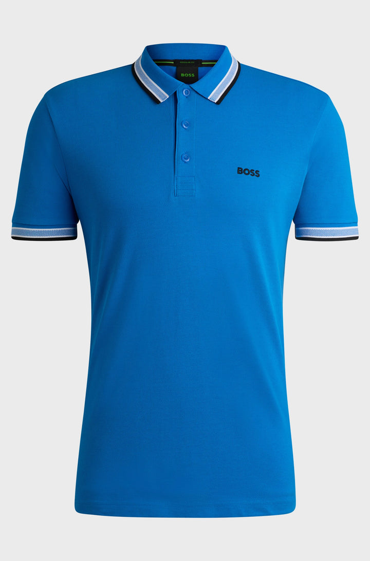 BOSS Regular Fit Polos in cotton - PADDY 10241663 01-50469055- Concorde Fashion#color_blue-461