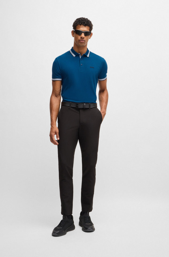 BOSS Regular Fit Polos in cotton - PADDY 10241663 01-50469055- Concorde Fashion#color_blue-494