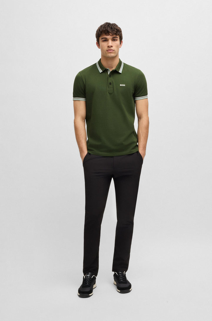 BOSS Regular Fit Polos in cotton - PADDY 10241663 01-50469055- Concorde Fashion#color_green-355