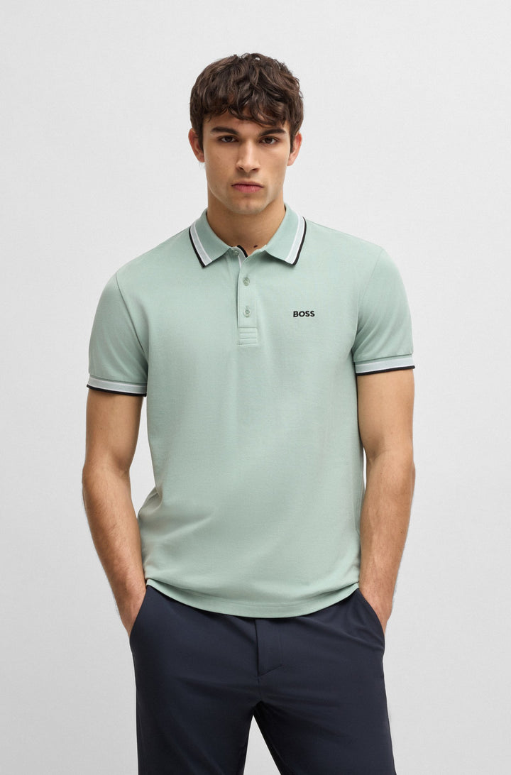BOSS Regular Fit Polos in cotton - PADDY 10241663 01-50469055- Concorde Fashion#color_green-357