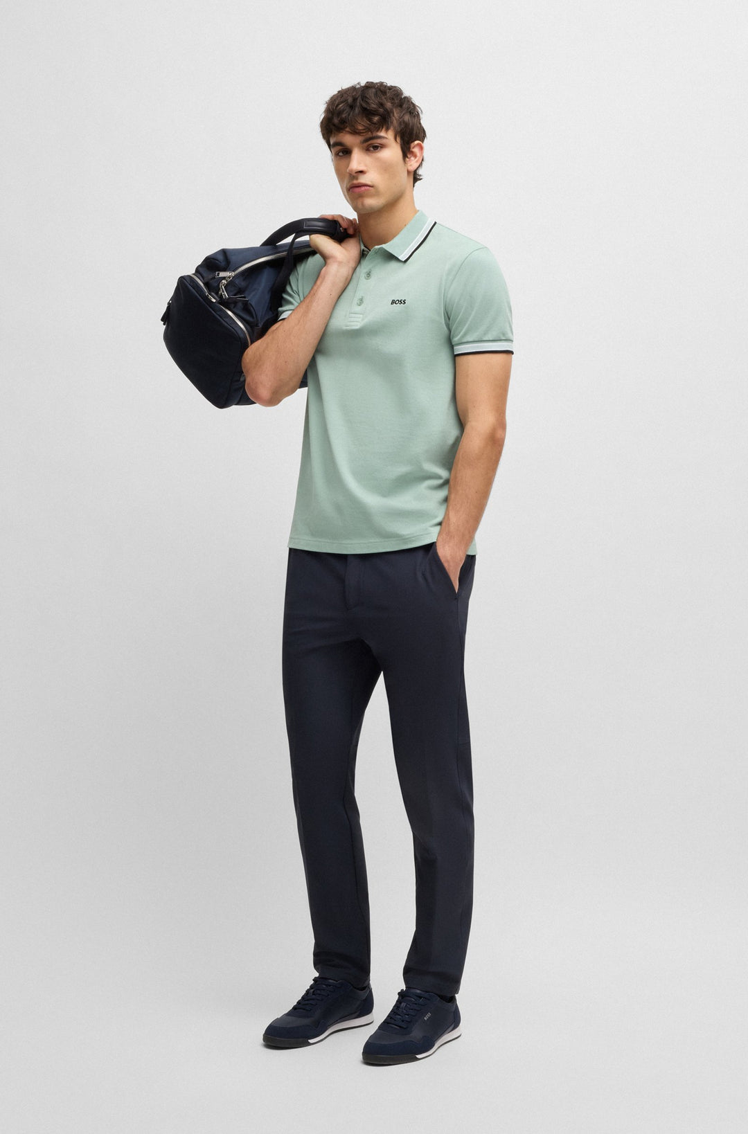 BOSS Regular Fit Polos in cotton - PADDY 10241663 01-50469055- Concorde Fashion#color_green-357