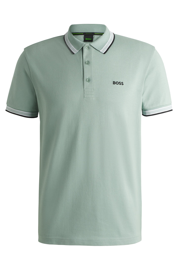 BOSS Regular Fit Polos in cotton - PADDY 10241663 01-50469055- Concorde Fashion#color_green-357