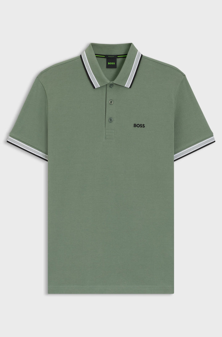 BOSS Regular Fit Polos in cotton - PADDY 10241663 01-50469055- Concorde Fashion#color_green-359
