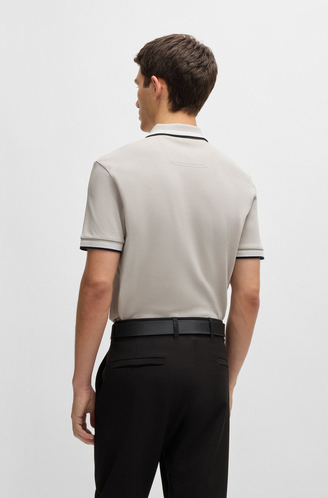 BOSS Regular Fit Polos in cotton - PADDY 10241663 01-50469055- Concorde Fashion#color_grey-070