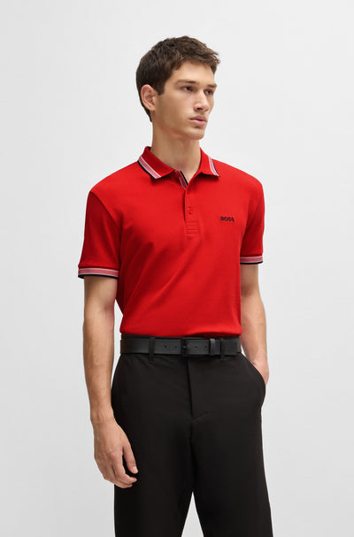 BOSS Polos Regular Fit in Cotton - PADDY 10241663 01-50469055- Concorde Fashion#color_red-645