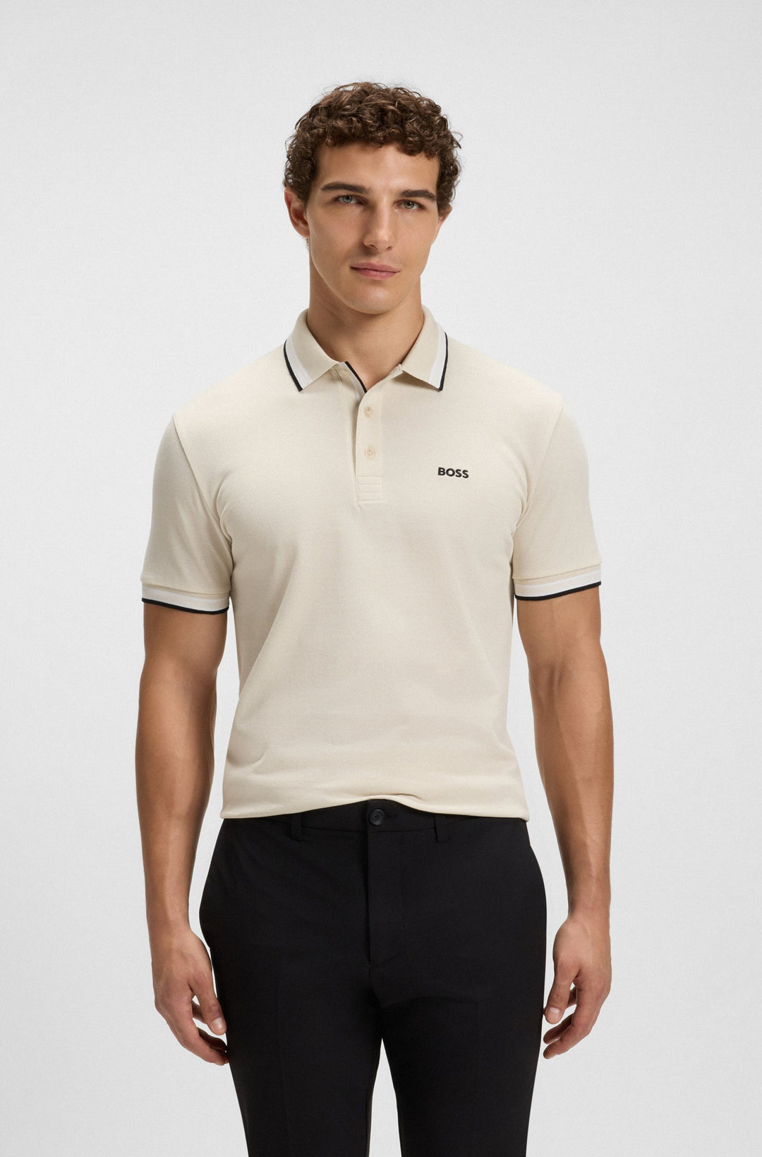 BOSS Regular Fit Polos in cotton - PADDY 10241663 01-50469055- Concorde Fashion#color_white-133