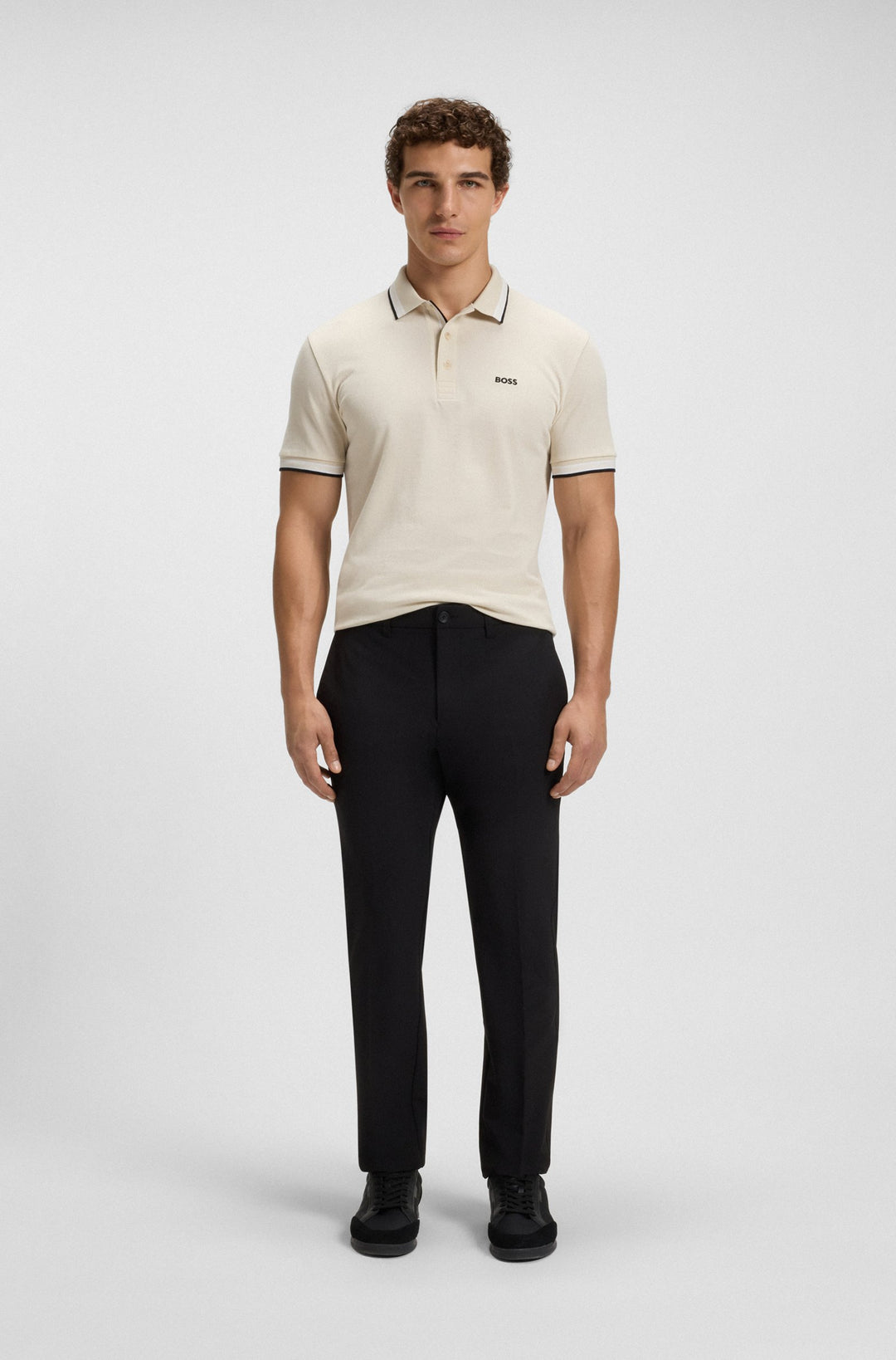 BOSS Regular Fit Polos in cotton - PADDY 10241663 01-50469055- Concorde Fashion#color_white-133
