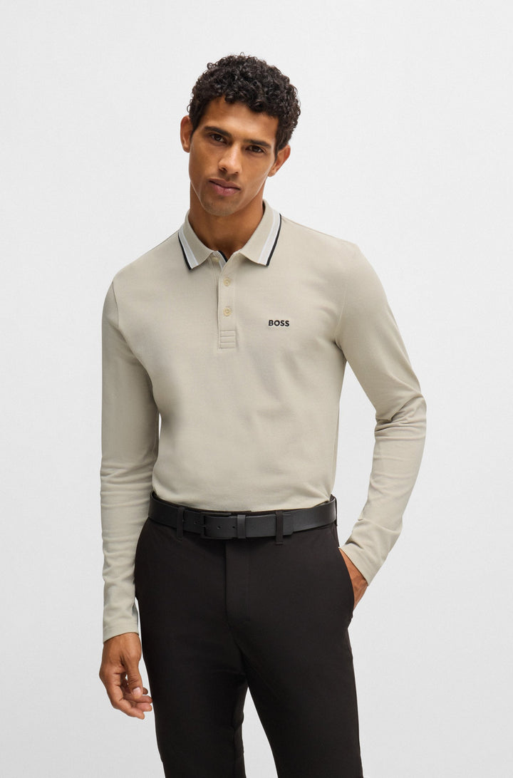 BOSS Polos Regular Fit in Cotton - PLISY 10241663 01-50506191- Concorde Fashion#color_beige-273