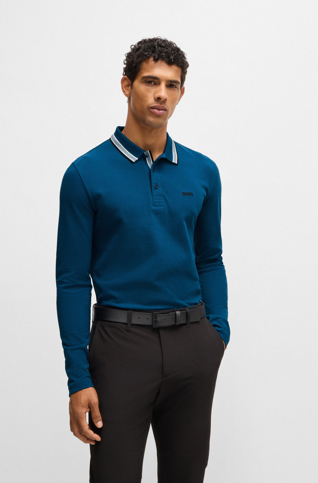 BOSS Polos Regular Fit in Cotton - PLISY 10241663 01-50506191- Concorde Fashion#color_blue-494
