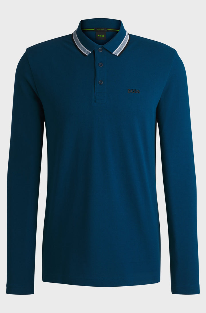 BOSS Polos Regular Fit in Cotton - PLISY 10241663 01-50506191- Concorde Fashion#color_blue-494
