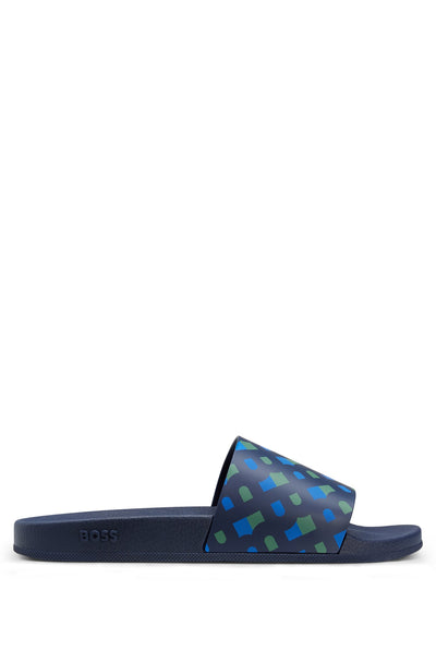 BOSS Standard Sole Slippers in Artificial Leather - BAY_IT_SLID_MN 10242218 01-50493111- Concorde Fashion#color_blue-461