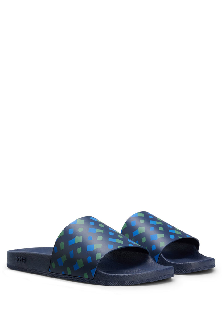 BOSS Standard Sole Slippers in Artificial Leather - BAY_IT_SLID_MN 10242218 01-50493111- Concorde Fashion#color_blue-461