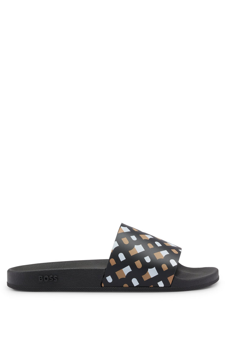 BOSS Standard Sole Slippers in Artificial Leather - BAY_IT_SLID_MN 10242218 01-50493111- Concorde Fashion#color_brown-241
