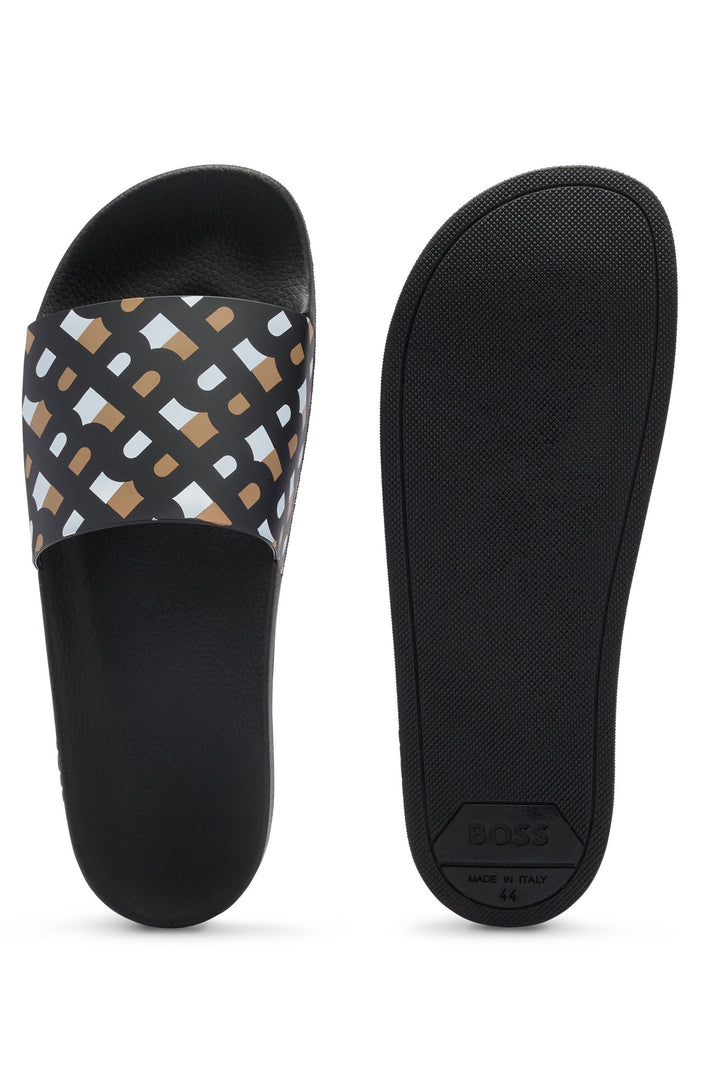 BOSS Standard Sole Slippers in Artificial Leather - BAY_IT_SLID_MN 10242218 01-50493111- Concorde Fashion#color_brown-241