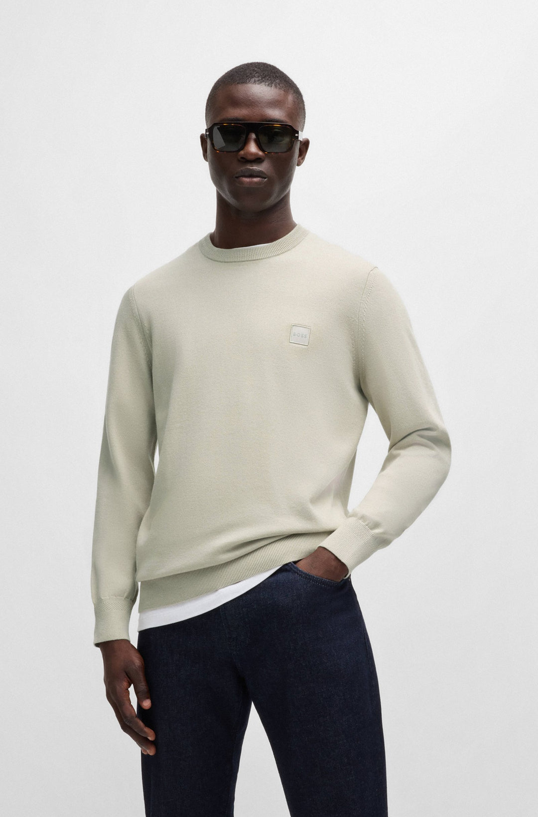 BOSS Sweaters Regular Fit in Cotton Mix - KANOVANO 10242235 01-50471343- Concorde Fashion#color_beige-272