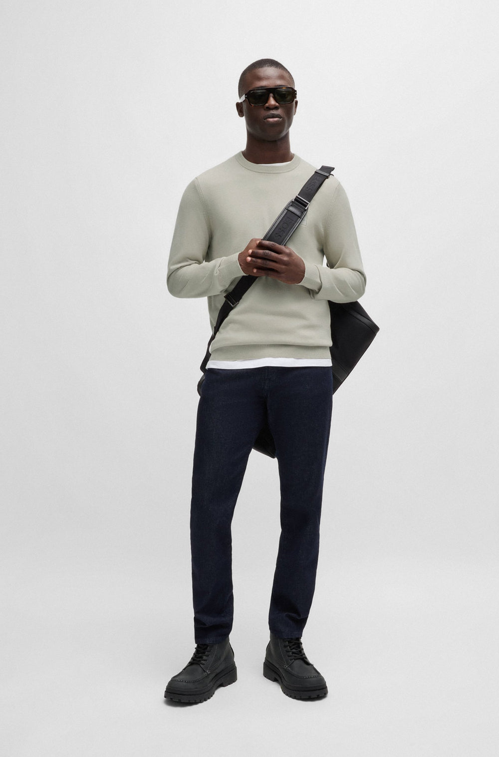 BOSS Sweaters Regular Fit in Cotton Mix - KANOVANO 10242235 01-50471343- Concorde Fashion#color_beige-272