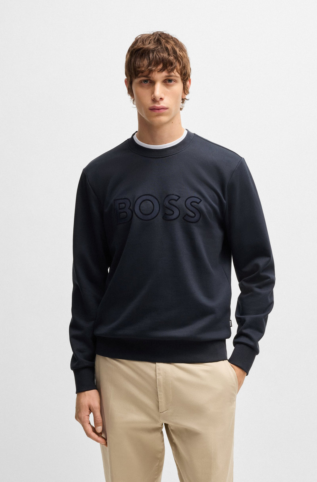 BOSS Sweatshirts Regular Fit in Cotton - C-SOLERI 60 10242373 01-50524360- Concorde Fashion#color_navy-404