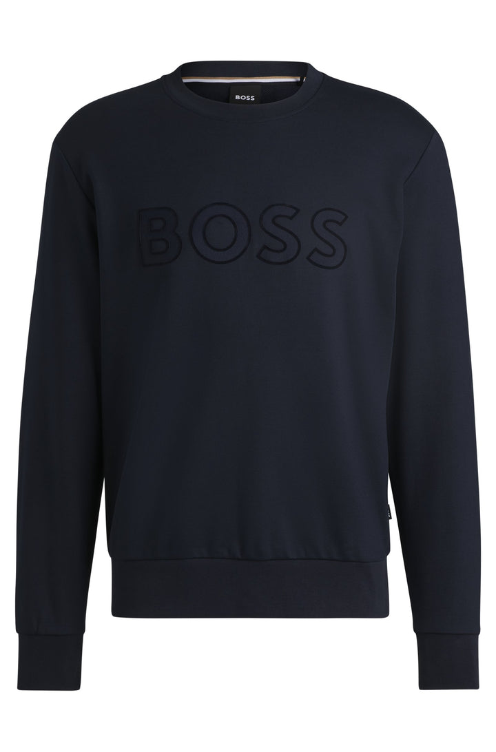 BOSS Sweatshirts Regular Fit in Cotton - C-SOLERI 60 10242373 01-50524360- Concorde Fashion#color_navy-404
