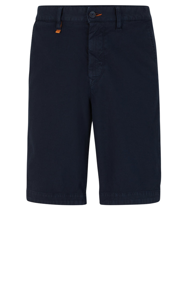 BOSS Tapered Fit Shorts in Cotton Mix - SCHINO-TABER-SHORTS 10242612 02-50491698- Concorde Fashion#color_navy-404
