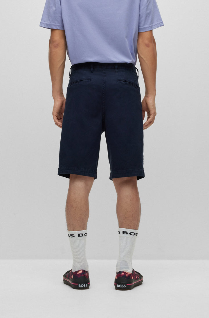 BOSS Tapered Fit Shorts in Cotton Mix - SCHINO-TABER-SHORTS 10242612 02-50491698- Concorde Fashion#color_navy-404