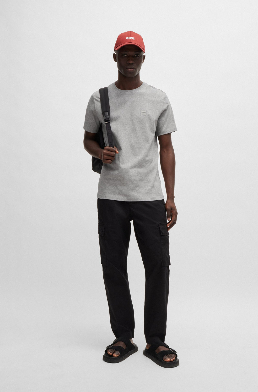 BOSS Relaxed Fit T-Shirts in Cotton - TALES 10242631 02-50508584- Concorde Fashion#color_grey-051