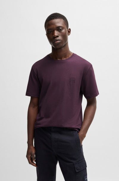BOSS T-Shirts Relaxed Fit in Cotton - TALES 10242631 02-50508584- Concorde Fashion#color_purple-543