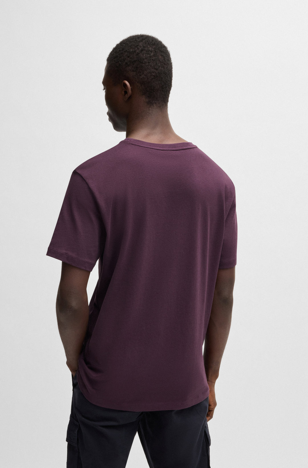BOSS T-Shirts Relaxed Fit in Cotton - TALES 10242631 02-50508584- Concorde Fashion#color_purple-543