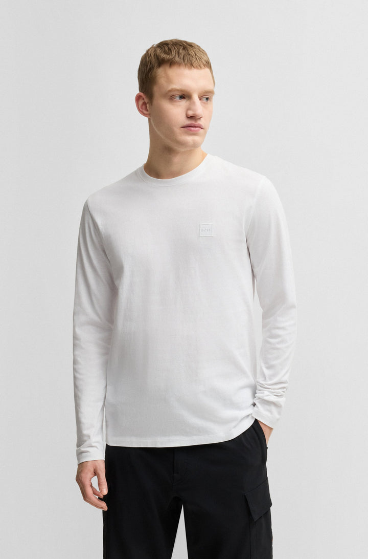 BOSS T-Shirts Regular Fit in Cotton - TACKS 10242631 02-50512111- Concorde Fashion#color_white-100