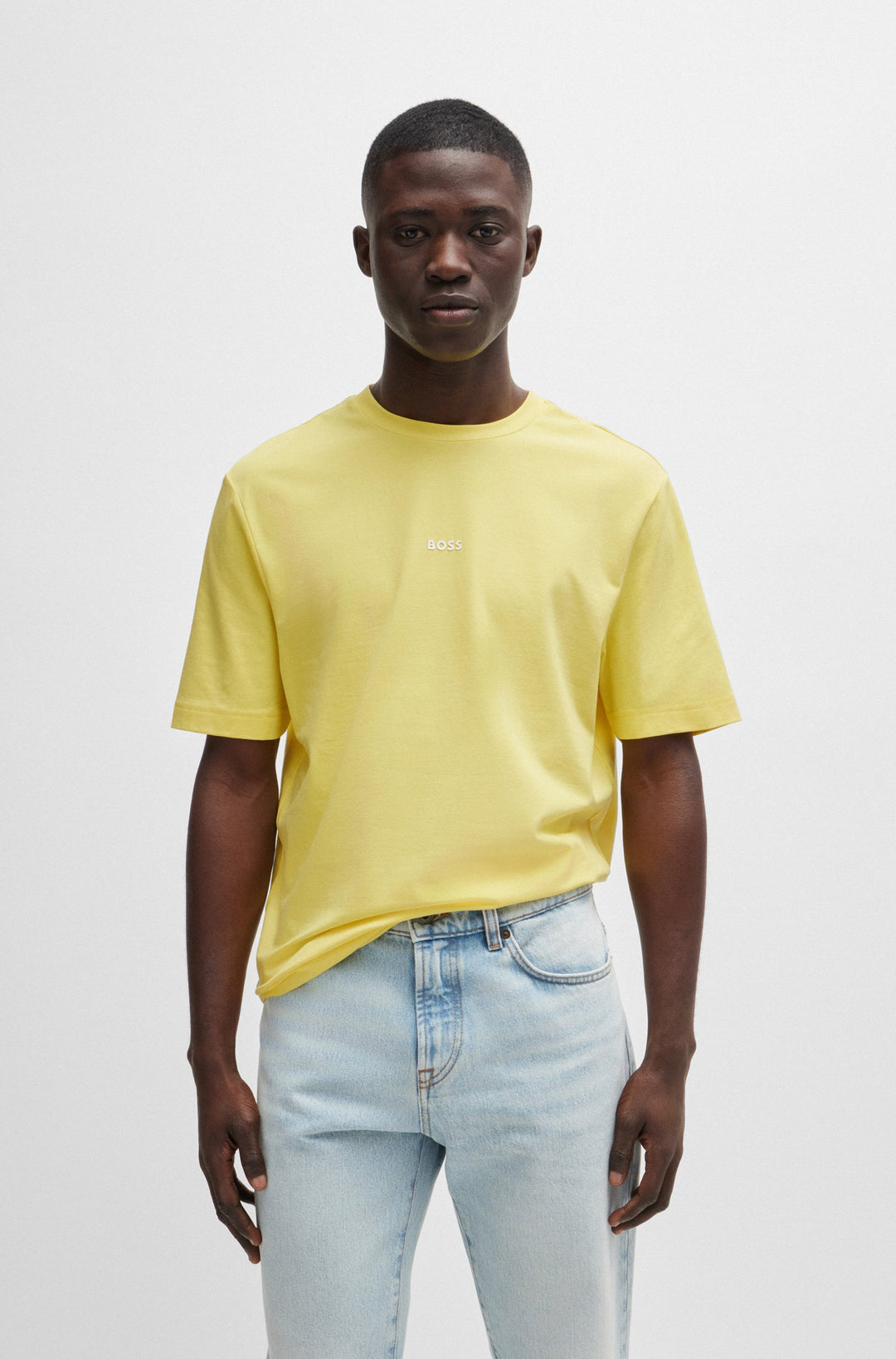 BOSS Relaxed Fit T-Shirts in Cotton Mix - TCHUP 10242929 01-50473278- Concorde Fashion#color_yellow-737