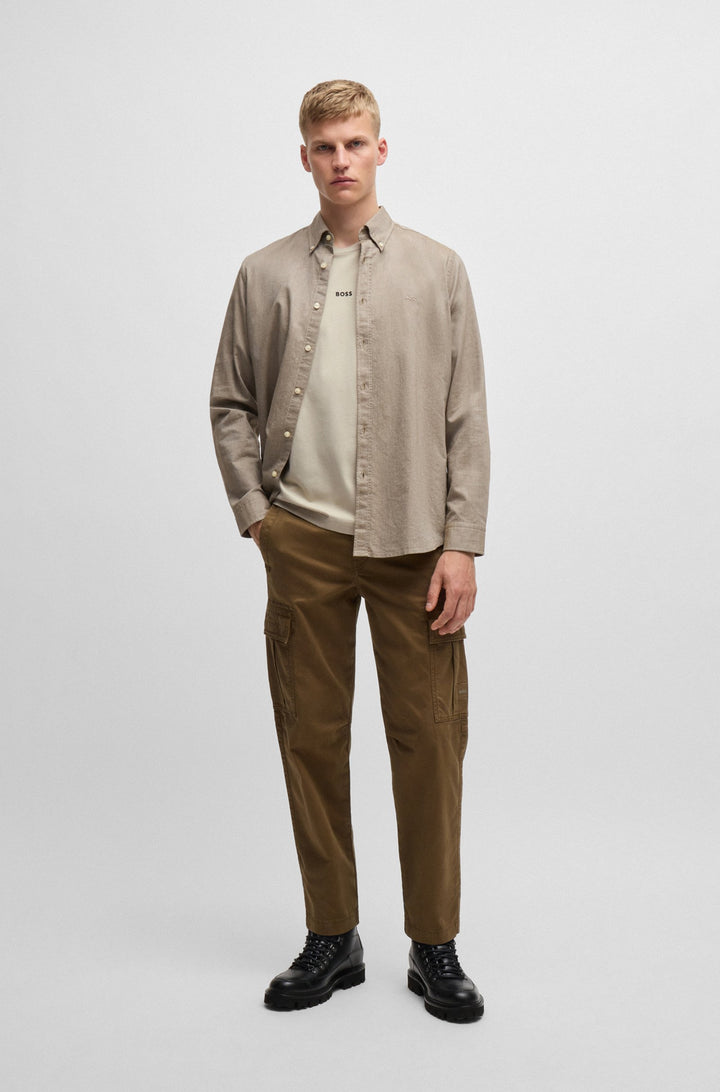 BOSS T-Shirts Relaxed Fit in Cotton Mix - TCHUP 10242929 01-50473278- Concorde Fashion#color_beige-271