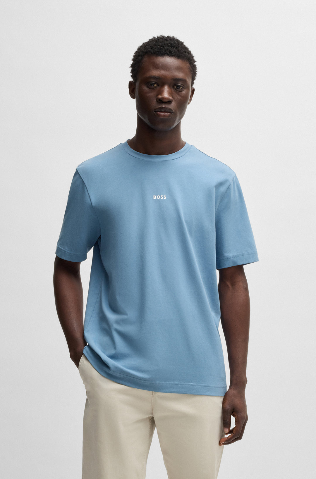 BOSS T-Shirts Relaxed Fit in Cotton Mix - TCHUP 10242929 01-50473278- Concorde Fashion#color_blue-462