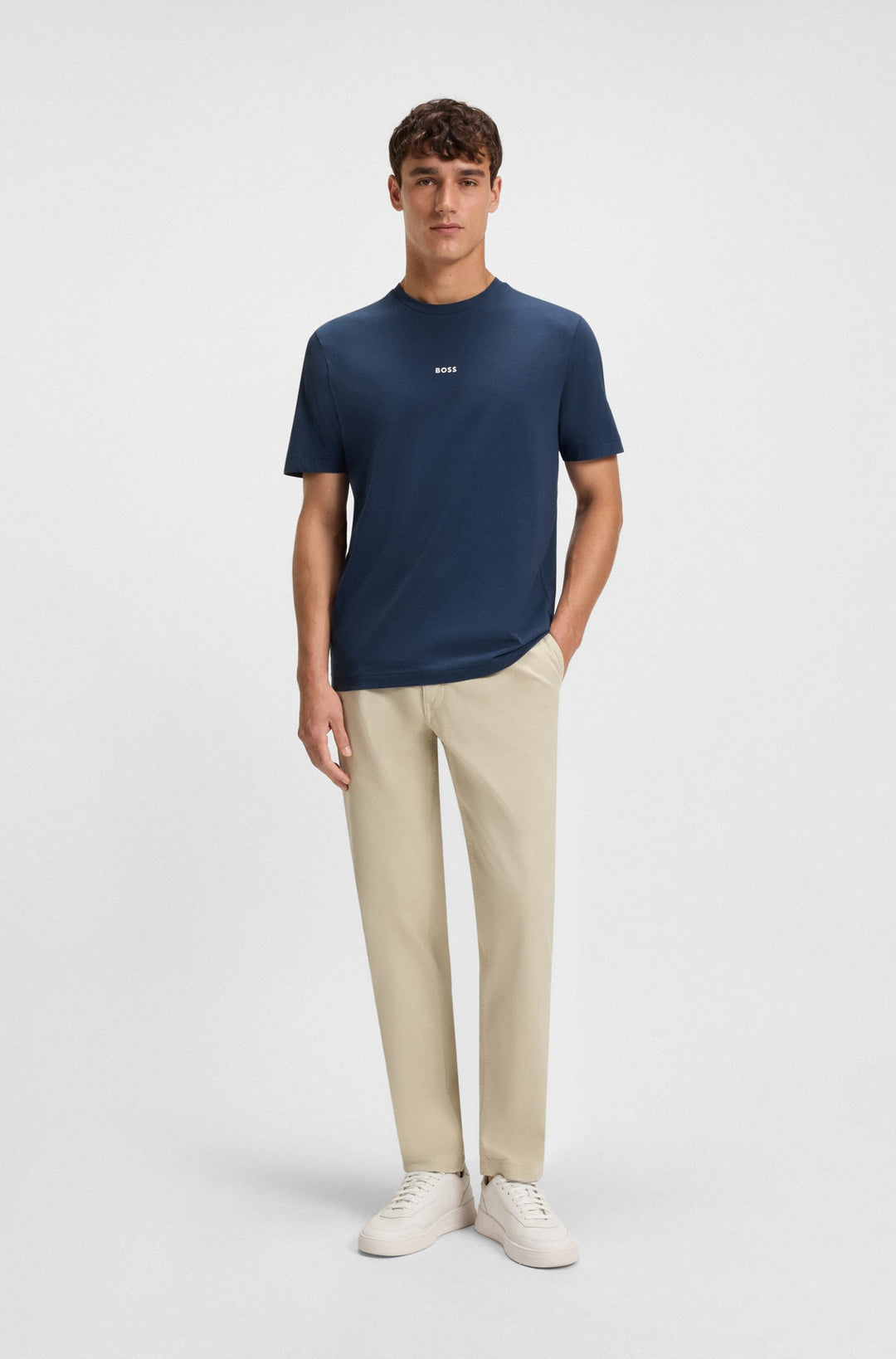 BOSS T-Shirts Relaxed Fit in Cotton Mix - TCHUP 10242929 01-50473278- Concorde Fashion#color_blue-466