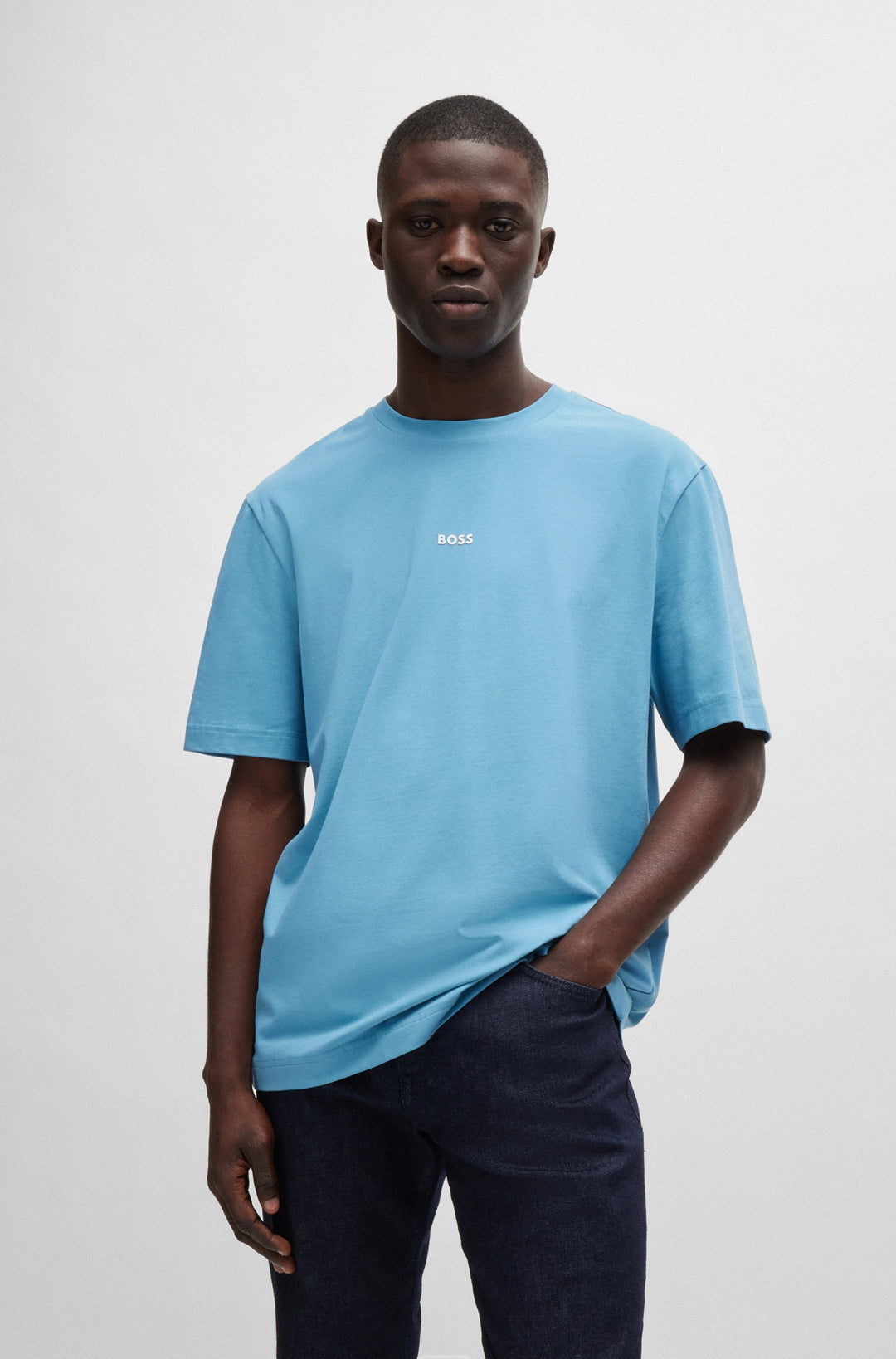 BOSS Relaxed Fit T-Shirts in Cotton Mix - TCHUP 10242929 01-50473278- Concorde Fashion#color_blue-486