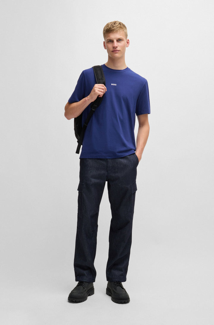 BOSS T-Shirts Relaxed Fit in Cotton Mix - TCHUP 10242929 01-50473278- Concorde Fashion#color_blue-494