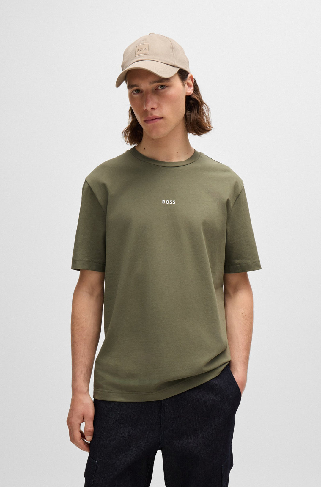 BOSS T-Shirts Relaxed Fit in Cotton Mix - TCHUP 10242929 01-50473278- Concorde Fashion#color_green-349