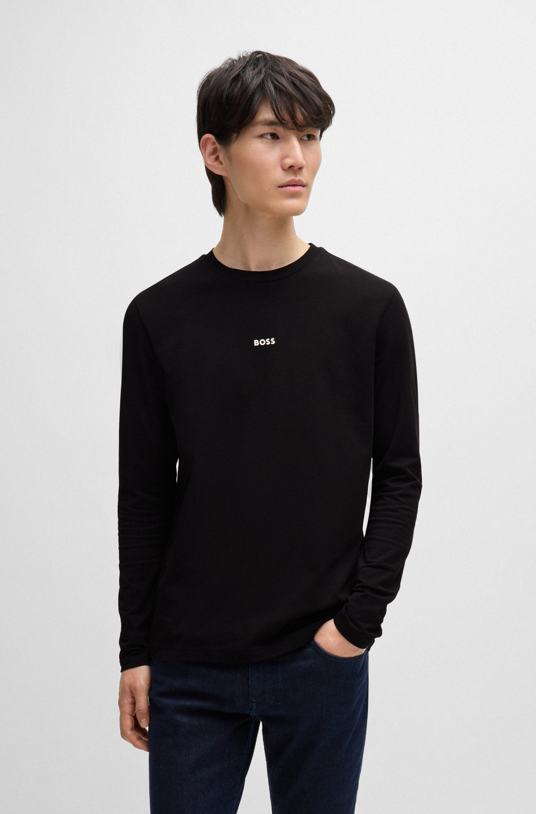 BOSS T-Shirts Regular Fit in Cotton Mix - TCHARK 10242929 01-50473286- Concorde Fashion#color_black-001
